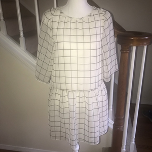 Boutique The Korner windowpane dress black‎ white S